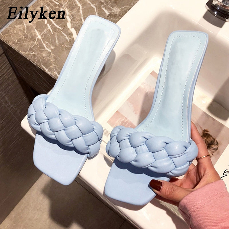 Eilyken 2020 Women Summer Slides High Quality Weave Open Toe Flat Casual Slipper Leisure Sandal Female Beach Flip Flops