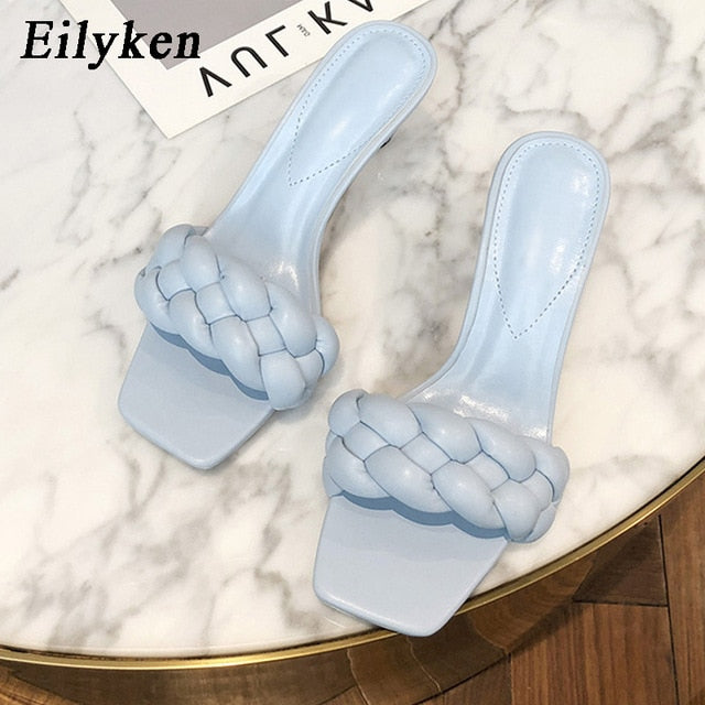 Eilyken 2020 Women Summer Slides High Quality Weave Open Toe Flat Casual Slipper Leisure Sandal Female Beach Flip Flops