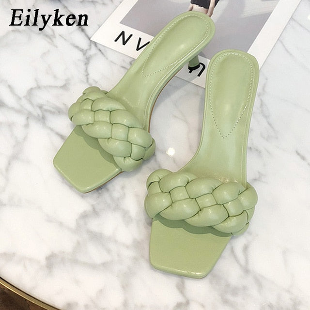 Eilyken 2020 Women Summer Slides High Quality Weave Open Toe Flat Casual Slipper Leisure Sandal Female Beach Flip Flops