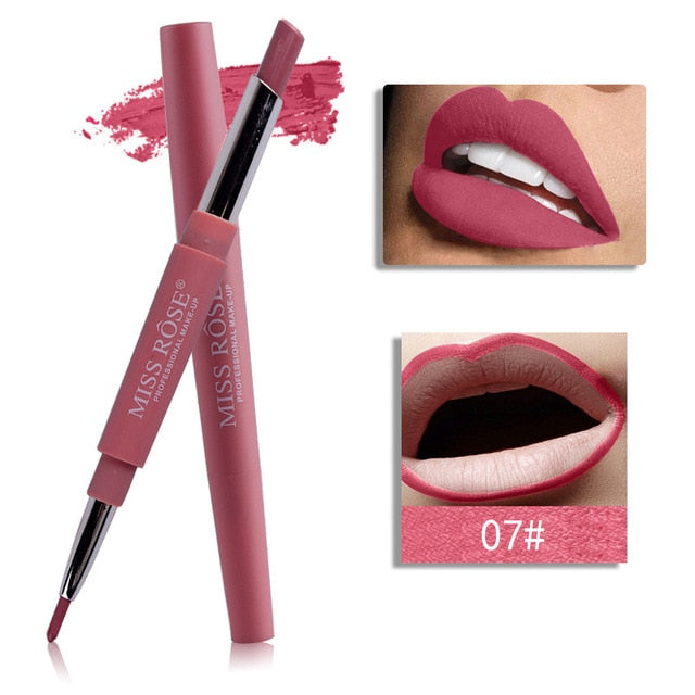 20 color matte lipstick lip liner 2 in 1 brand makeup lipstick matte durable waterproof nude red lipstick lips make up