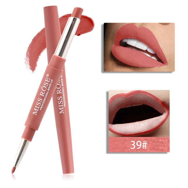 20 color matte lipstick lip liner 2 in 1 brand makeup lipstick matte durable waterproof nude red lipstick lips make up