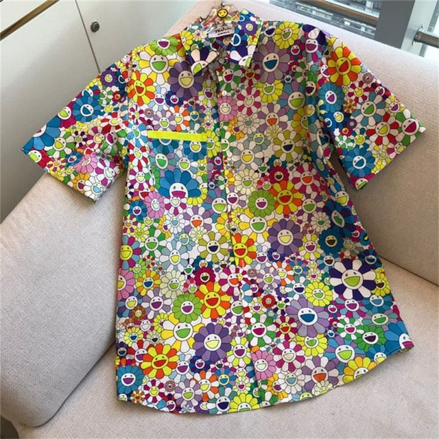 2020ss J Balvin × Takashi Murakami Shirt Men Women 1:1 Top-Quality Streetwear Fashion J Balvin Tees Takashi Murakami Shirts