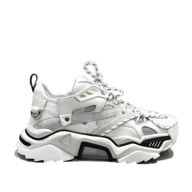 2019 Summer New Breathable Ins Torre Shoes Women's Leather Platform Shoes Wild Casual Sports Shoes