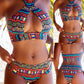 Colorful Geometric Sexy Bikini Set Lady Two-piece Swimsuit Swimwear Bathing Suit