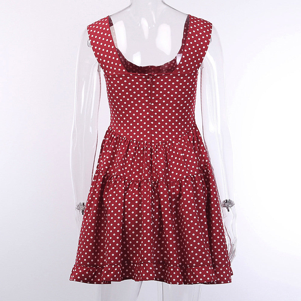Mujer Básico Corte Swing Vestido A Lunares Sobre la rodilla