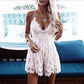 Women Playsuits Deep V Neck Lace Elegant Dresses