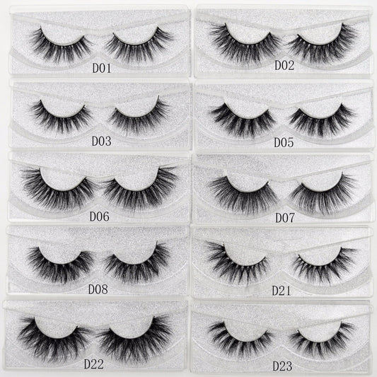 Visofree False eye lashes handmade natural make up False eyelashes glitter packing 1 pair box make up sexy 3D Mink Lashes D01