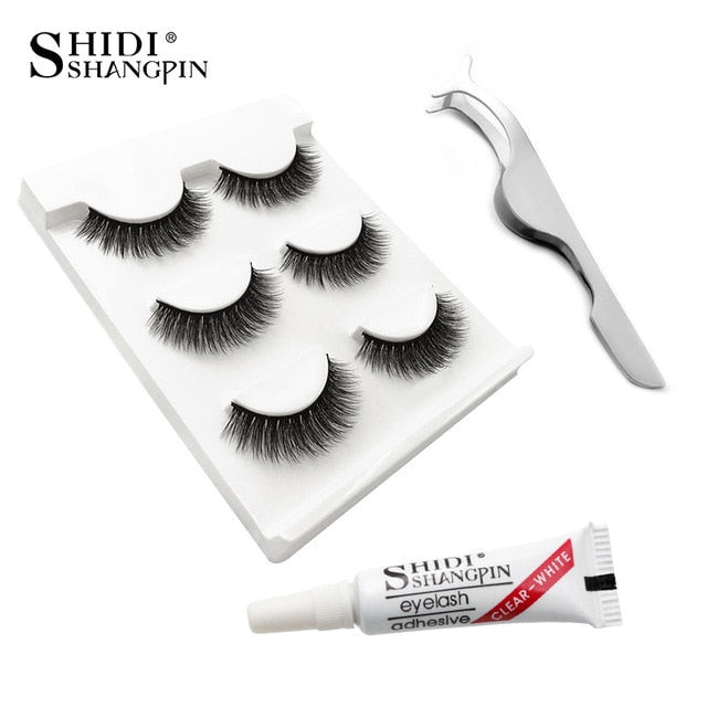 Eyelashes 3d mink lashes natural long make up false eyelashes 10mm eyelash glue makeup eye lashes tweezers 3d lashes maquiagem