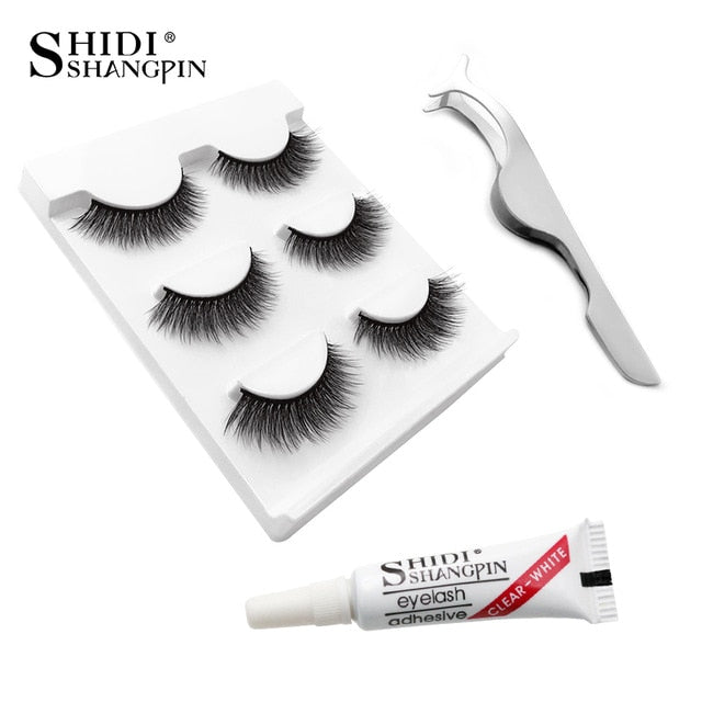 Eyelashes 3d mink lashes natural long make up false eyelashes 10mm eyelash glue makeup eye lashes tweezers 3d lashes maquiagem