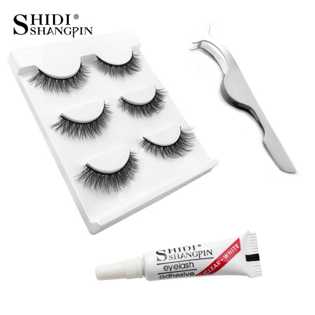 Eyelashes 3d mink lashes natural long make up false eyelashes 10mm eyelash glue makeup eye lashes tweezers 3d lashes maquiagem