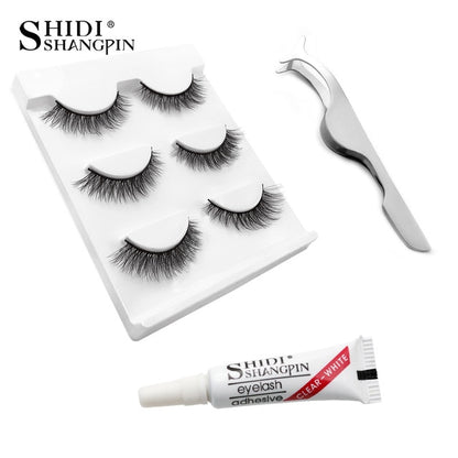Eyelashes 3d mink lashes natural long make up false eyelashes 10mm eyelash glue makeup eye lashes tweezers 3d lashes maquiagem