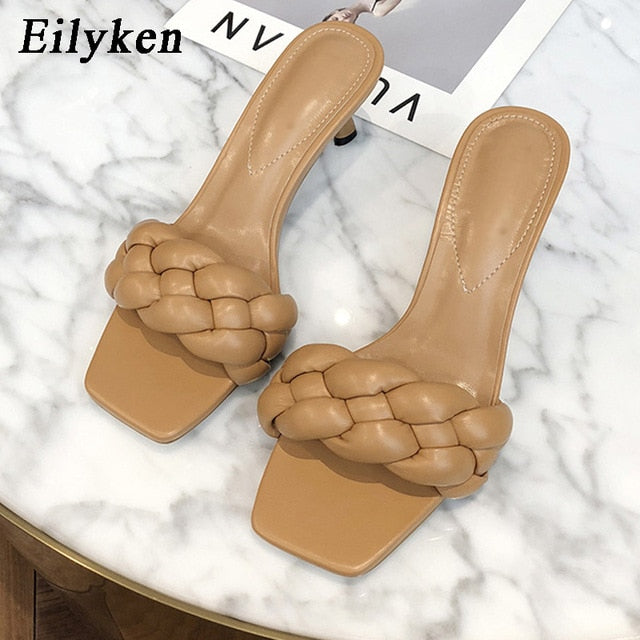 Eilyken 2020 Women Summer Slides High Quality Weave Open Toe Flat Casual Slipper Leisure Sandal Female Beach Flip Flops