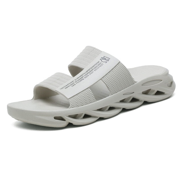 Teenager Outdoor Slippers House Man White Shower Slippers Men  Soft Beach Sandals Flat Male Shoes Adult Simple Summer Shoes L13