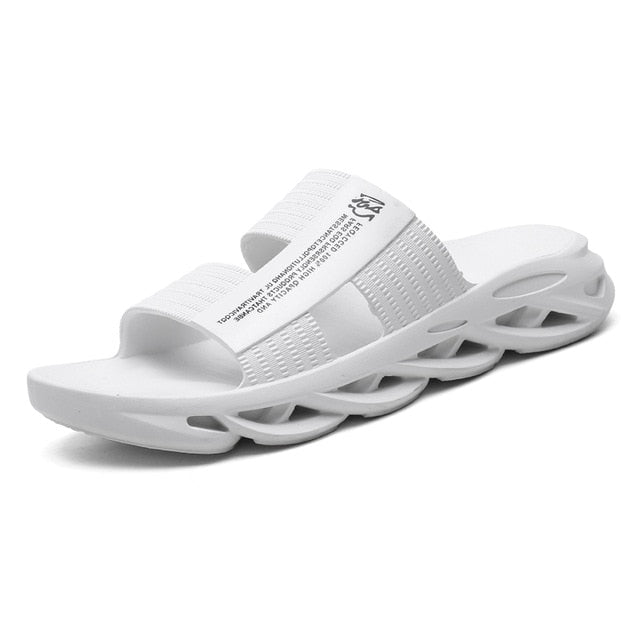 Teenager Outdoor Slippers House Man White Shower Slippers Men  Soft Beach Sandals Flat Male Shoes Adult Simple Summer Shoes L13