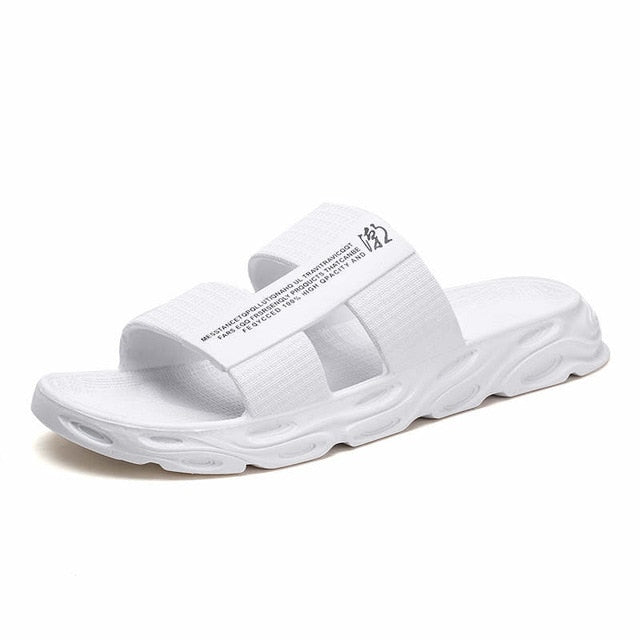 Teenager Outdoor Slippers House Man White Shower Slippers Men  Soft Beach Sandals Flat Male Shoes Adult Simple Summer Shoes L13