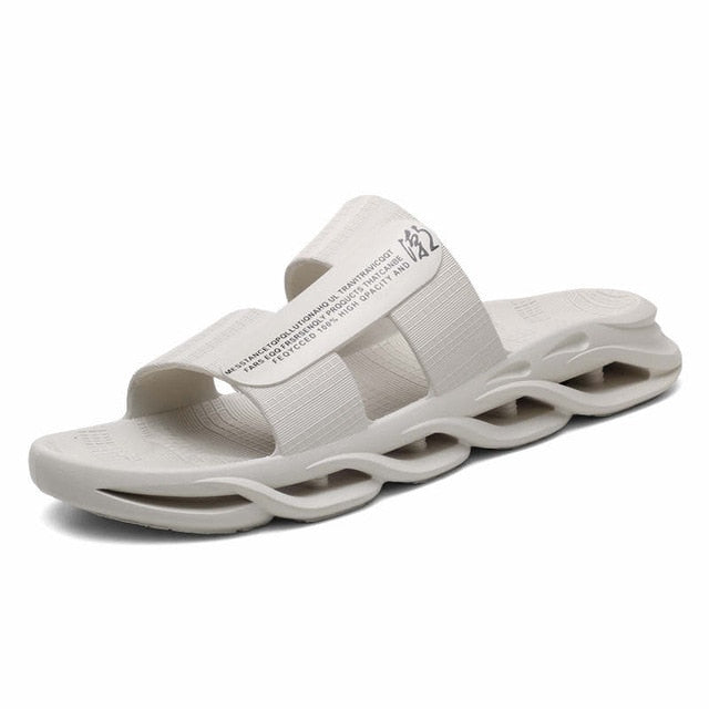 Teenager Outdoor Slippers House Man White Shower Slippers Men  Soft Beach Sandals Flat Male Shoes Adult Simple Summer Shoes L13