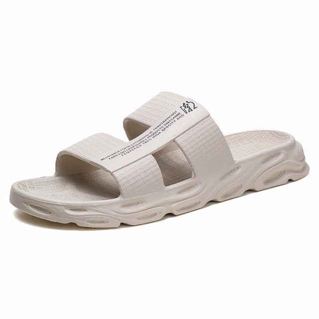 Teenager Outdoor Slippers House Man White Shower Slippers Men  Soft Beach Sandals Flat Male Shoes Adult Simple Summer Shoes L13
