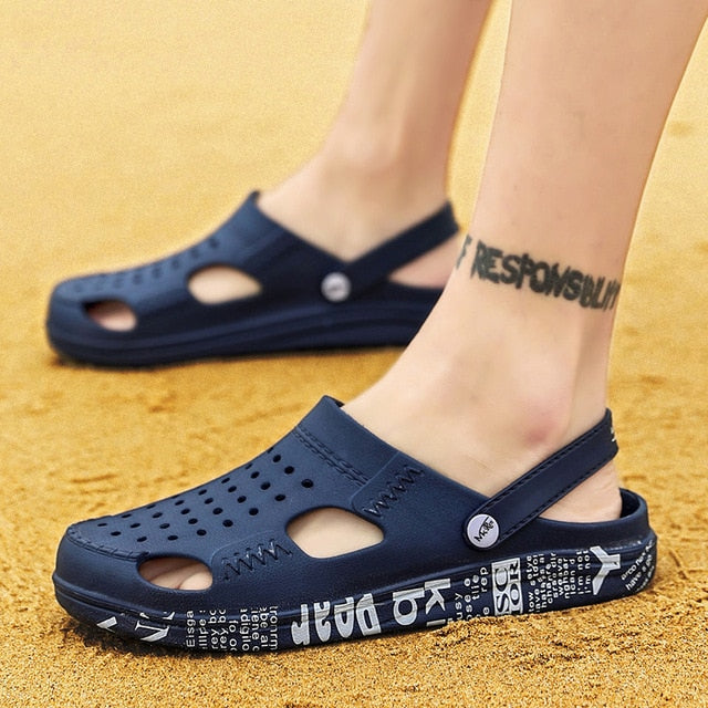 Rubber Mens Beach Sandals Summer Clogs Crocse Men Crox Croks Zuecos Hombre Croc Shoes Garden Cholas Clog Crock Slip On Big Size