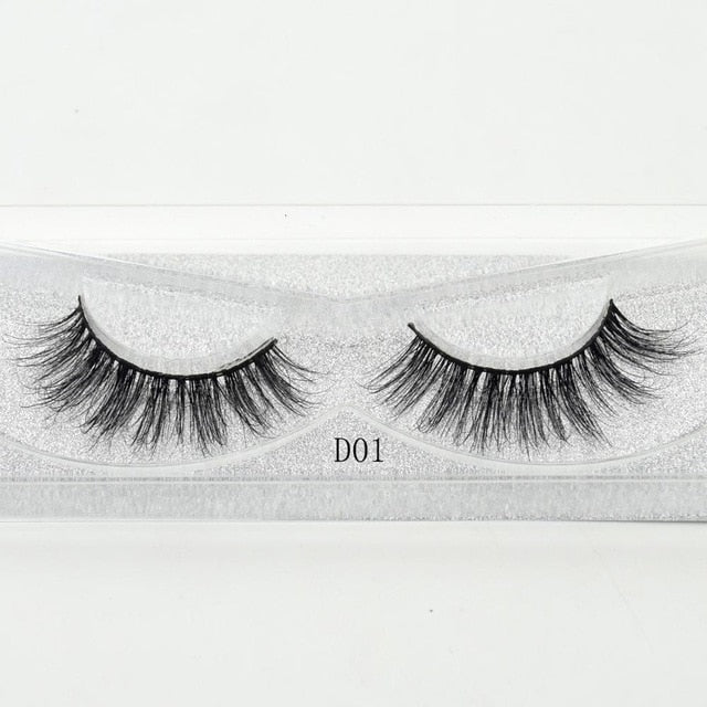 Visofree False eye lashes handmade natural make up False eyelashes glitter packing 1 pair box make up sexy 3D Mink Lashes D01