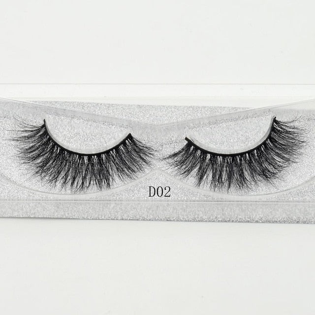 Visofree False eye lashes handmade natural make up False eyelashes glitter packing 1 pair box make up sexy 3D Mink Lashes D01