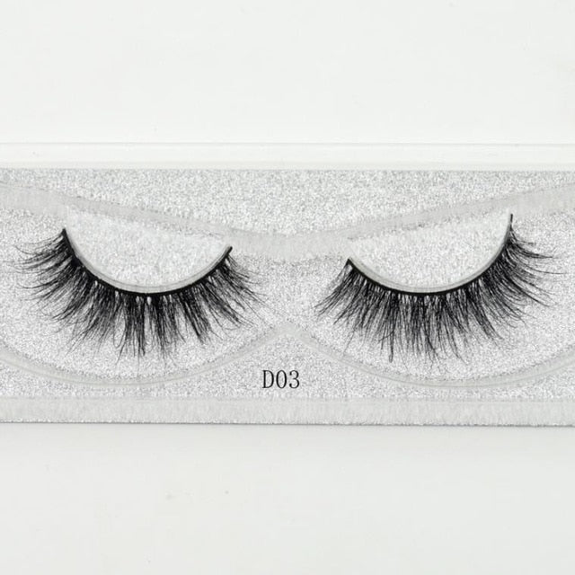 Visofree False eye lashes handmade natural make up False eyelashes glitter packing 1 pair box make up sexy 3D Mink Lashes D01