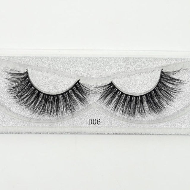 Visofree False eye lashes handmade natural make up False eyelashes glitter packing 1 pair box make up sexy 3D Mink Lashes D01