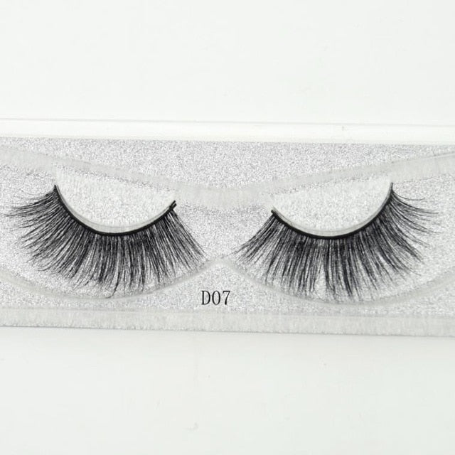 Visofree False eye lashes handmade natural make up False eyelashes glitter packing 1 pair box make up sexy 3D Mink Lashes D01