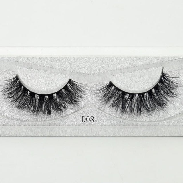 Visofree False eye lashes handmade natural make up False eyelashes glitter packing 1 pair box make up sexy 3D Mink Lashes D01