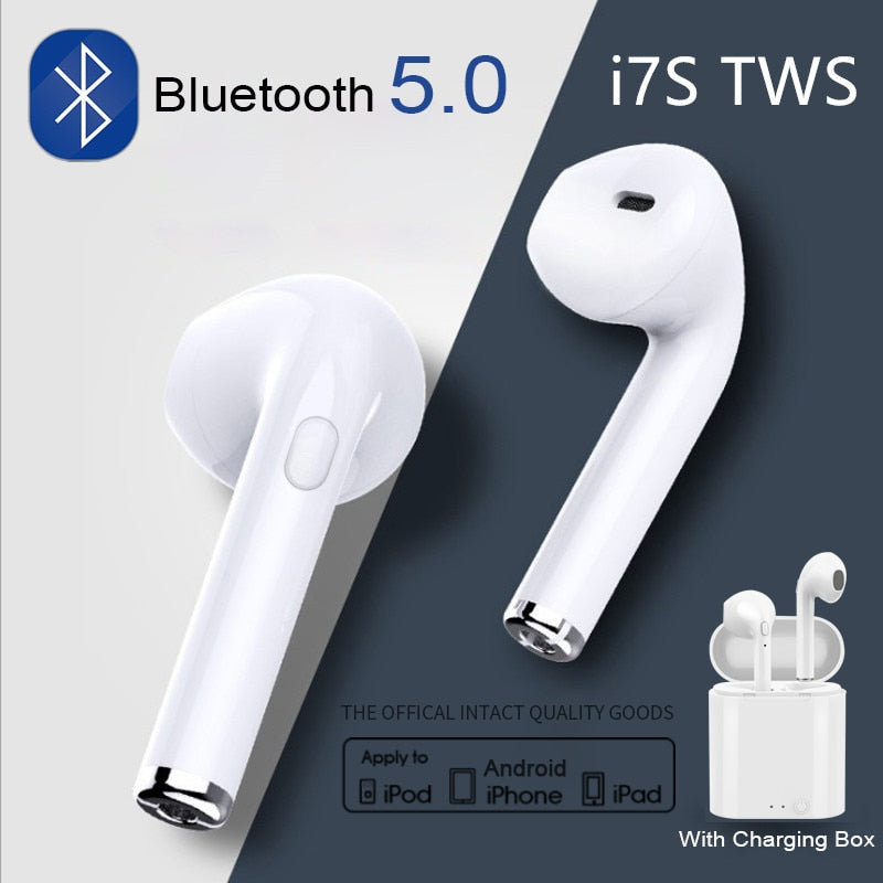 Original i7s TWS Bluetooth 5.0 Earphone Wireless Headphones Earbuds Sport Handsfree Headset With Charging Box For iPhone Android