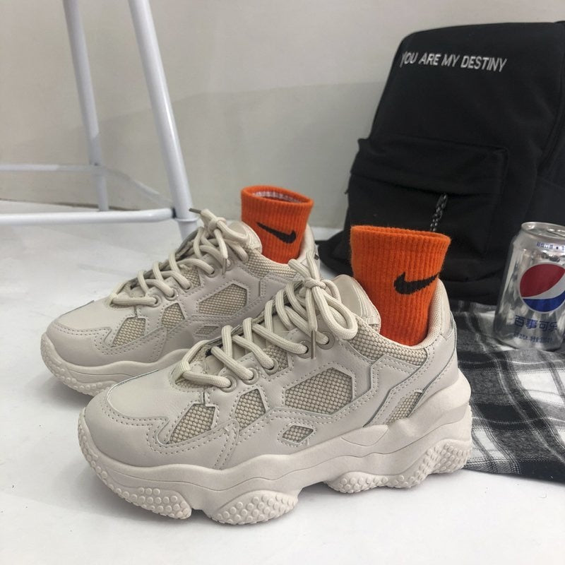 Chunky Sneakers For Women Mesh Designers Platform Fashion Vulcanized Shoes Woman Black Casual Shoes 2020 Running Trainers Female
