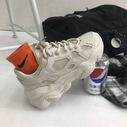 Chunky Sneakers For Women Mesh Designers Platform Fashion Vulcanized Shoes Woman Black Casual Shoes 2020 Running Trainers Female