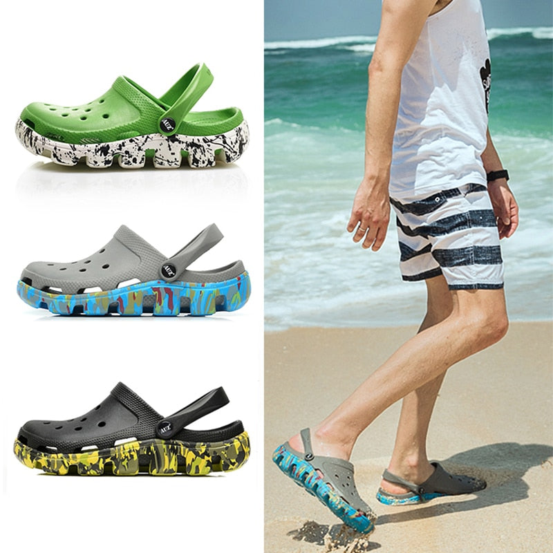 2020 New Summer Shoes Beach Sandals For Men Crocks Slipper Graffiti Clogs Men Shoes Sandles EVA Garden Shoes sandalias hombre